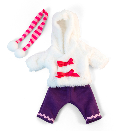 MINILAND EDUCATIONAL Doll Clothes, Fits 12-5/8in Dolls, Cold Weather White Fur Set 5005031638